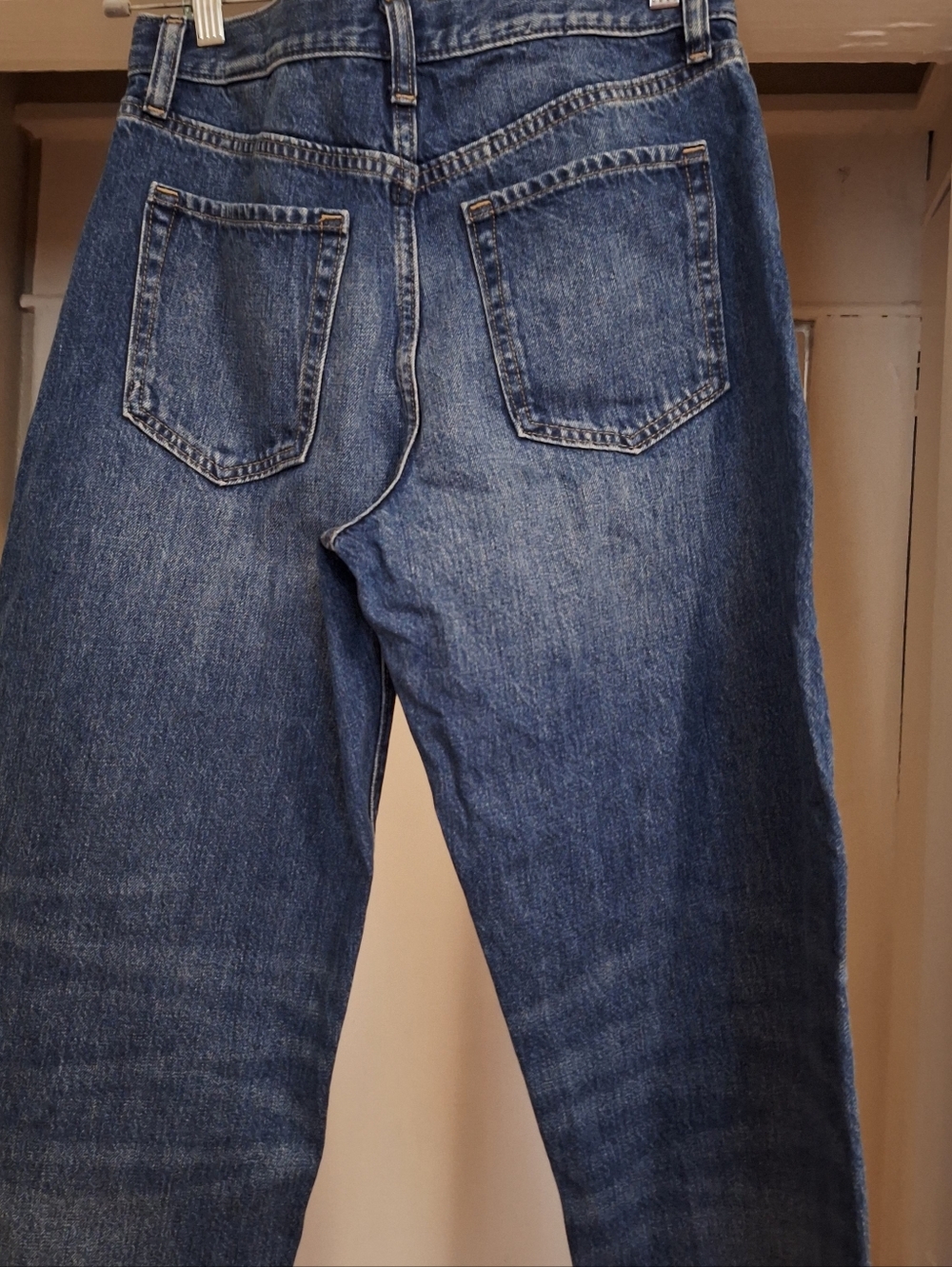 Banana Republic Ultra High Rise Barrel Jeans Dark Wash Stretch Denim Size 27 - Picture 4 of 6